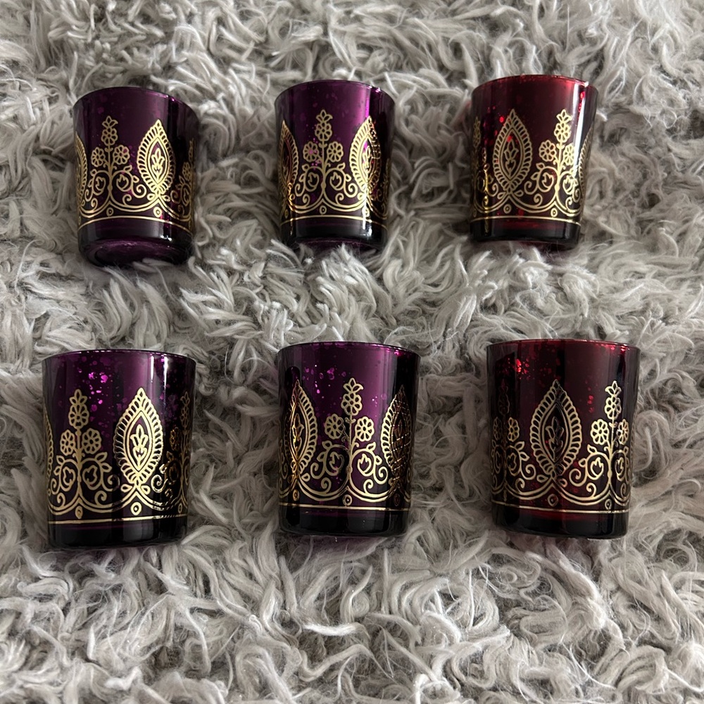 Kate Aspen Indian Jewel Henna Votives, Shot glasses, 6 pieces - Picture 2 of 5